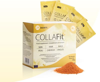 Collafit – Marien Collageen Type I Naticol® | Huid, Haar, Nagels | Vitamine C, CoQ10, Zink, Biotine | Elasticiteit & Glans | 28 Sachets | Clean Label | GMP-gecertificeerd