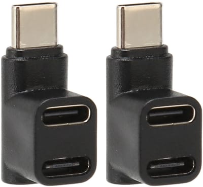 Allecto - USB C Adapter - 10 Gbps - 90 Graden Hoek - Dual USB C 2.0 - Ondersteunt 100 W - Ideaal voor 4K 60 Hz weergave