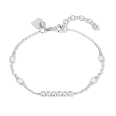 Twice As Nice Armband in zilver met parels en stenen Zilverkleurig 16cm+3cm