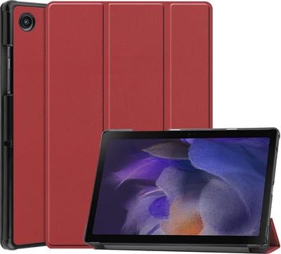 Hoes geschikt voor Samsung Galaxy Tab A8 – Samsung tab A8 (2021 / 2022) Trifold tablet hoes - wijn rood