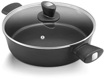 Inductie Koekenpan met Deksel en Hoge Rand, 28 cm/3,8 l - Ideaal voor Braden, Roeren en Stoven