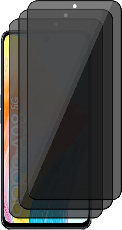 Privacy Screenprotector geschikt voor Oppo A98 - 3x Volledig Dekkend Glas Screen Protector