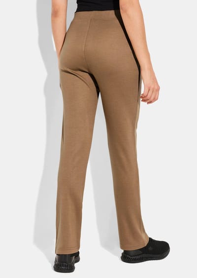Jersey broek in tricotlook - camel - Gr. 19 van Goldner Fashion