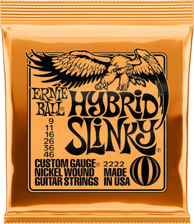 Ernie Ball 2222 Hybrid Slinky gitaarsnaren set voor elektrisch gitaar 009 - 046