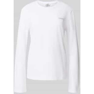Regular fit shirt met lange mouwen met labelstitching