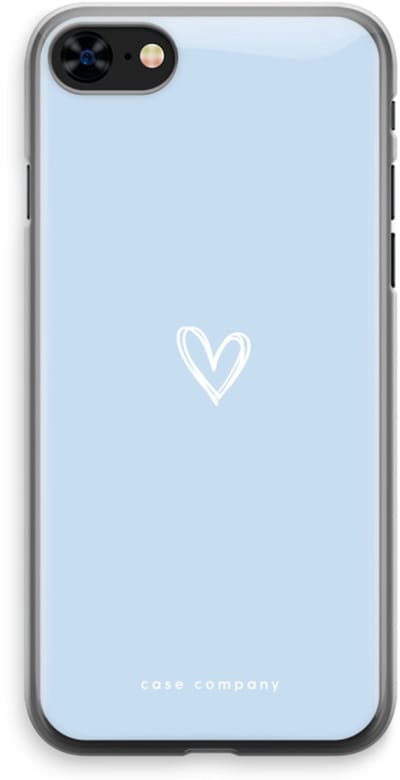 Case Company® - Hoesje geschikt voor iPhone 8 hoesje - Klein Hart Blauw - Soft Cover Telefoonhoesje - Bescherming aan alle Kanten en Schermrand