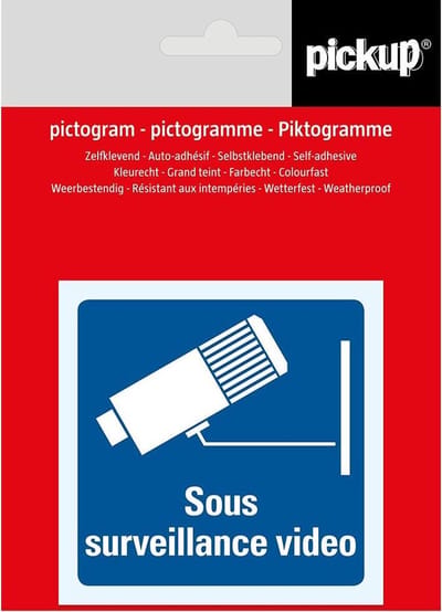 Pickup pictogram 7,5x7,5 cm sous surveillance video