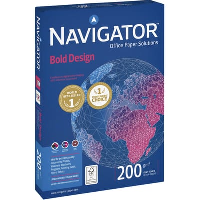 Kopieerpapier Navigator Bold Design A4 200gr wit 150 vel