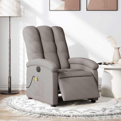 vidaXL - Massagestoel - elektrisch - verstelbaar - stof - taupe
