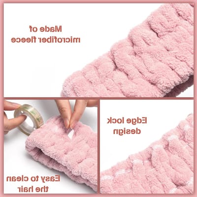 Set van 3 Zachte Hoofdbanden voor Vrouwen - Ideaal voor Make-up, Gezichtsmaskers en Douche (Roze, Groen, Bruin)