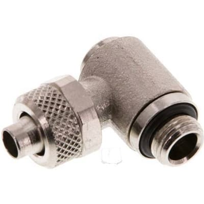 8x6 & G1/8'' Vernikkeld Messing L-Opsteekkoppeling Buitendraad Binnenzeskant