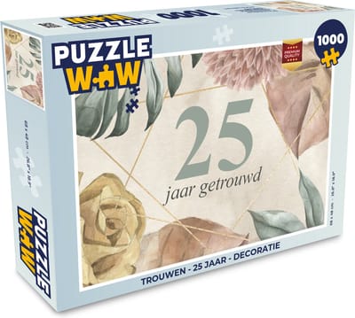 Puzzel Trouwen - 25 jaar getrouwd- Spreuken - Quotes - Legpuzzel - Puzzel 1000 stukjes volwassenen