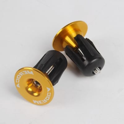 Fietsstuureindkappen - Handgrepen - Fietsen - Aluminium legering - 22-24 mm - Goud