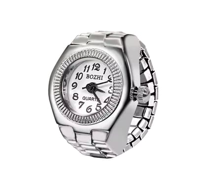 Vingerhorloge - Vinger Ring Horloge - Finger Watch - Zilver Wit