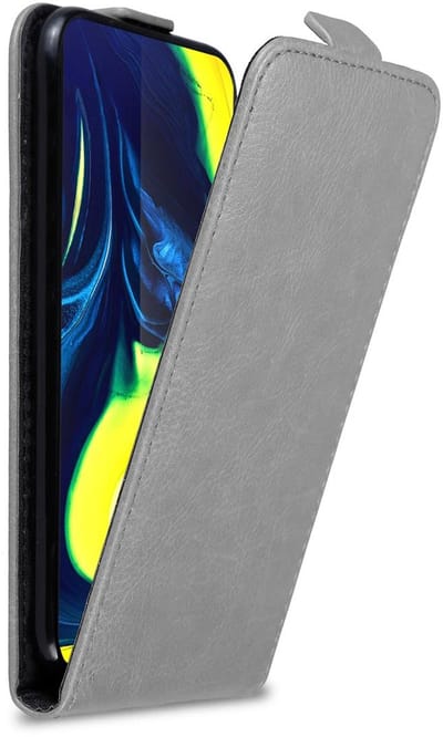 Cadorabo Hoesje geschikt voor Samsung Galaxy A80 / A90 4G in TITANIUM GRIJS - Beschermhoes in flip design Case Cover met magnetische sluiting