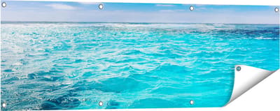 Gards Tuinposter Blauwe Caribische Zee Water - 120x40 cm - Tuindoek - Tuindecoratie - Wanddecoratie buiten - Tuinschilderij