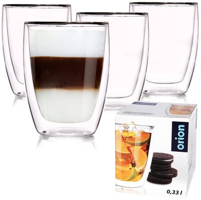 Thermische Glazen met Dubbele Wand DOUBLE 330 ml 4 stuks - Koffieglazen - Theeglazen - Glazen - Dubbelwandig