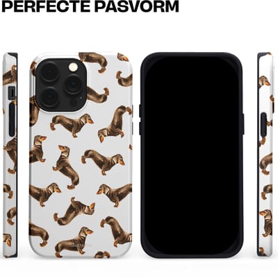 Casetastic Hoesje Geschikt voor Apple iPhone 14 Pro Max Magsafe - Stijlvolle Beschermende Duo-layer Case - Teckel Twister