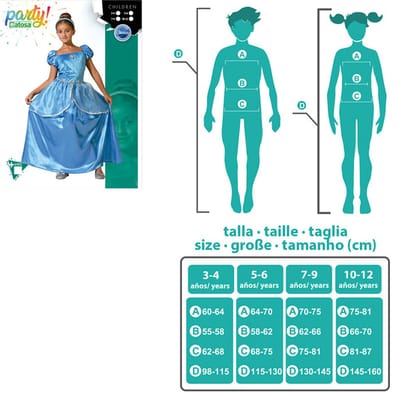 Atosa Prinsessen verkleed jurk - blauw - luxe prinsessenjurk - voor kinderen 116