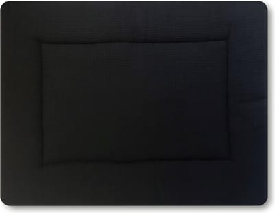Boxkleed 75x95cm zwart wafelstof - Kl4vertje babyproducten