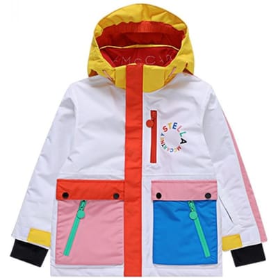 Stella Mccartney Tt2a20 Z0432 999 Kleurblok Rond Logo Capuchon Ski Kinderjas TT2A20 Z0432 999 (4A) white