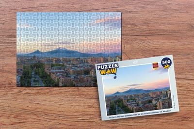 Puzzel De skyline van Jerevan met op de achtergrond de Ararat - Legpuzzel - Puzzel 500 stukjes