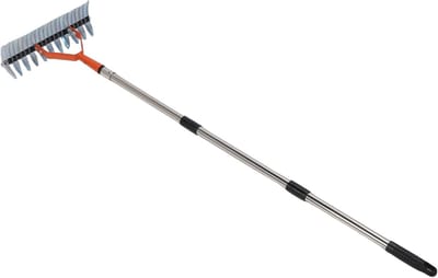 Verticuteermachine Tuin - Gazon hark - Gazon onderhoud - Stalen tanden - 134 cm lengte - Zilver