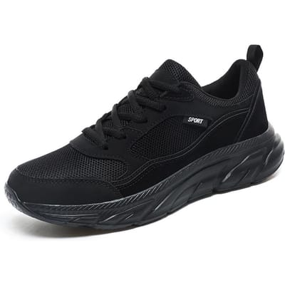 Mesh Heren Sneakers Licht Ademend Casual Schoenen Voor Heren Sport Schoenen Plus Size 39-48 Outdoor Wandelschoenen Voor Alle Seizoenen 39 black