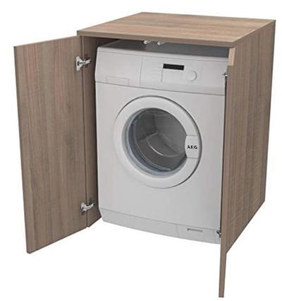 Wasmachinekast met Deuren van Hout - Geschikt voor Bijkeuken en Badkamer, Maatwerk Beschikbaar