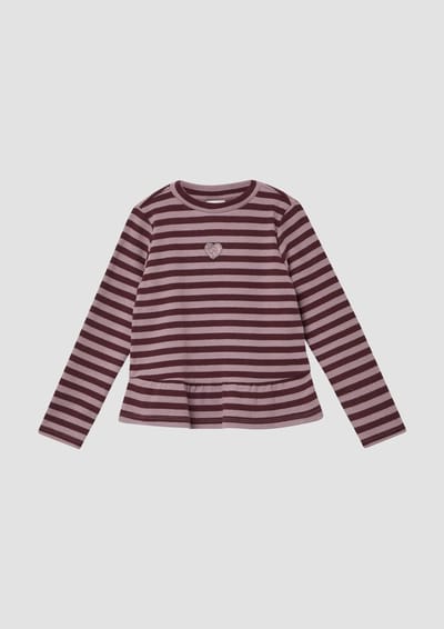 T-shirt met lange mouwen en uitlopende zoom met geborduurde details voor meisjes s.Oliver