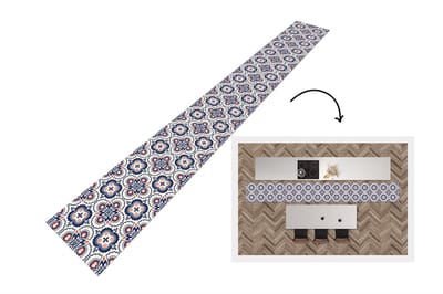Keukenloper 400x50 cm - Keukenmat vinyl Bloemen - Retro - Design - Keukenmatten loper - Keuken vloerkleed tapijt