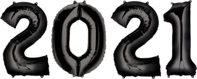 Ballon 2021 Oud En Nieuw Versiering Cijfers Nieuwjaar Zwart 86Cm Ballonnen