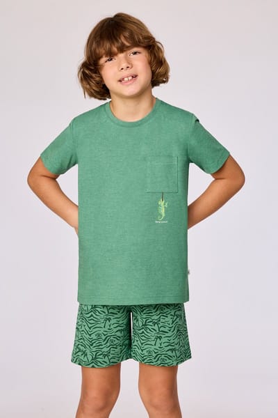 Woody heren pyjamaset groen - 261-10-QRS-Z/742 - maat M