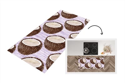Keukenloper - Loper keuken - Kokosnoot - Fruit - Design - 120x50 cm - Keukenloper vinyl