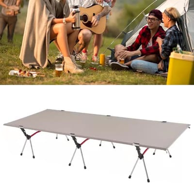 Opvouwbaar Campingbed - Reisbed Volwassenen - Buiten Ontspannen - Duurzame X-structuur - 193x80cm - Beige