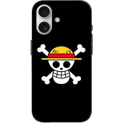 Hoesje - One Piece - Iphone 16 Plus - Piratenvlag - Strohoed - Flexibel
