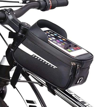 Telefoonhouder fiets - Waterdichte - Universeel - 1,6L Frametas voor Fiets – Bovenbuistas met Touchscreen – E-Bike, Mountainbike, Racefiets - GSM Houder - Zwart