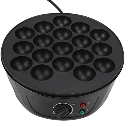 Dailygoods - Takoyaki-machine - 18 ronde vormen - Antiaanbaklaag - Zwart - Voor takoyaki en cakeballen - Thuis genieten van heerlijke snacks - Geschik...