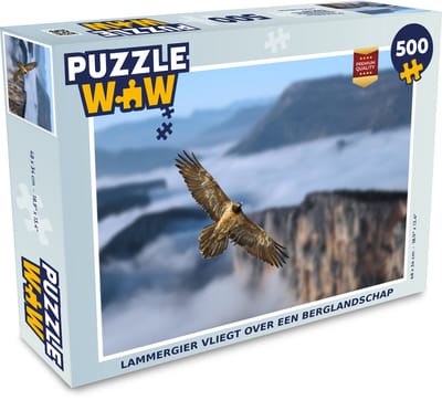 Puzzel Lammergier vliegt over een berglandschap - Legpuzzel - Puzzel 500 stukjes