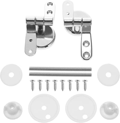 Toiletbril Scharnieren - Reserve Onderdelen - Badkamer Reparatie - Zinklegering Materiaal - 6.5 x 4 cm - Zilverkleurig