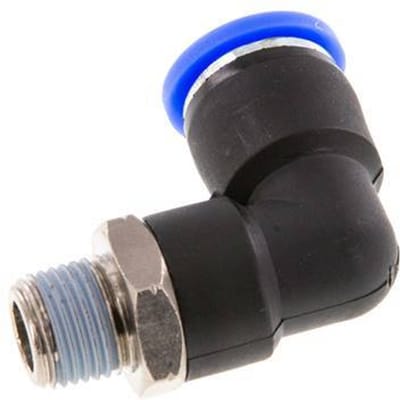 5/16'' x 1/8'' NPT 90 graden L-verbinding Messing/PBT Insteekfitting Buitendraad Draaibaar NBR [2 Stuks]
