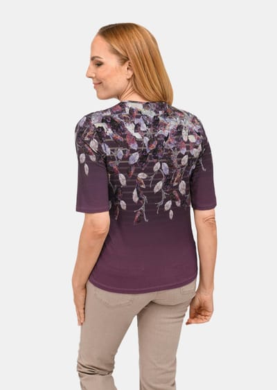 Gedessineerd shirt in krachtige kleuren - bessen / gedess. - Gr. 40 van Goldner Fashion