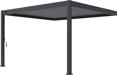 Orion Deluxe overkapping muurbevestiging - 360 x 400 cm - antraciet - Weerbestendig en Luxe uitstraling - Volledig Aluminium Terrasoverkapping - Perfect te gebruiken als Tuinprieel / Carport / Veranda / Pergola