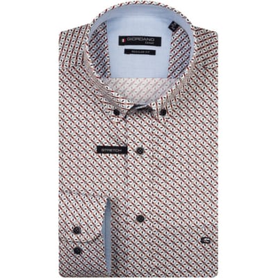 Giordano - Lange mouw overhemd - Heren - 3XL - Mauve - Katoen - 527038