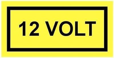 12 volt sticker 100 x 50 mm