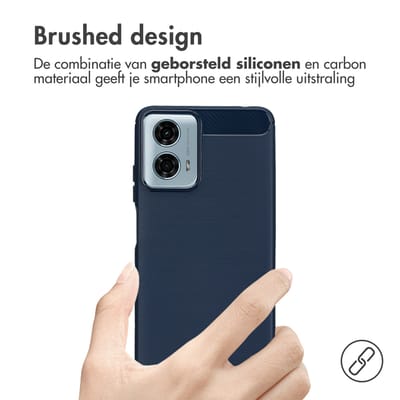 imoshion Hoesje - Geschikt voor Motorola Moto G04 / Motorola Moto G24 - Brushed Backcover - Donkerblauw