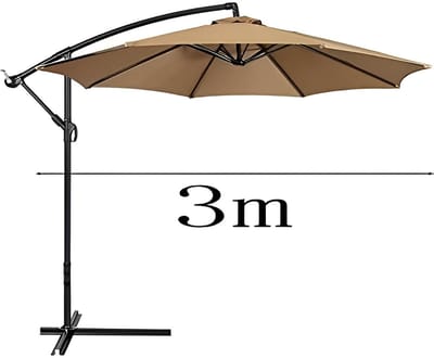 Famanu - Parasol Vervangend Doek voor 8-armige Zweefparasol (Khaki)