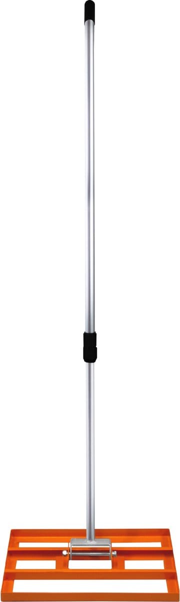 Gazon nivelleerhark - oranje - 50 cm - uitschuifbaar 115-190cm