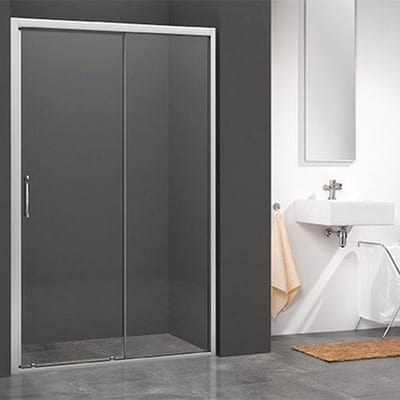 Douchedeur Sealskin Get Wet Squeeze Schuifdeur 120x195cm Zilver Hoogglans Helder Glas 6mm