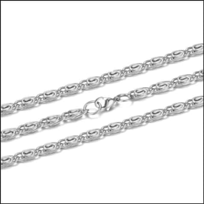 Aramat Jewels | Halskettingen | RVS Griekse Ketting Zilverkleur - Greek Pattern Unisex | 4.4mm / 50cm |50cm | | Staal | Volwassenen | Verkleurd niet